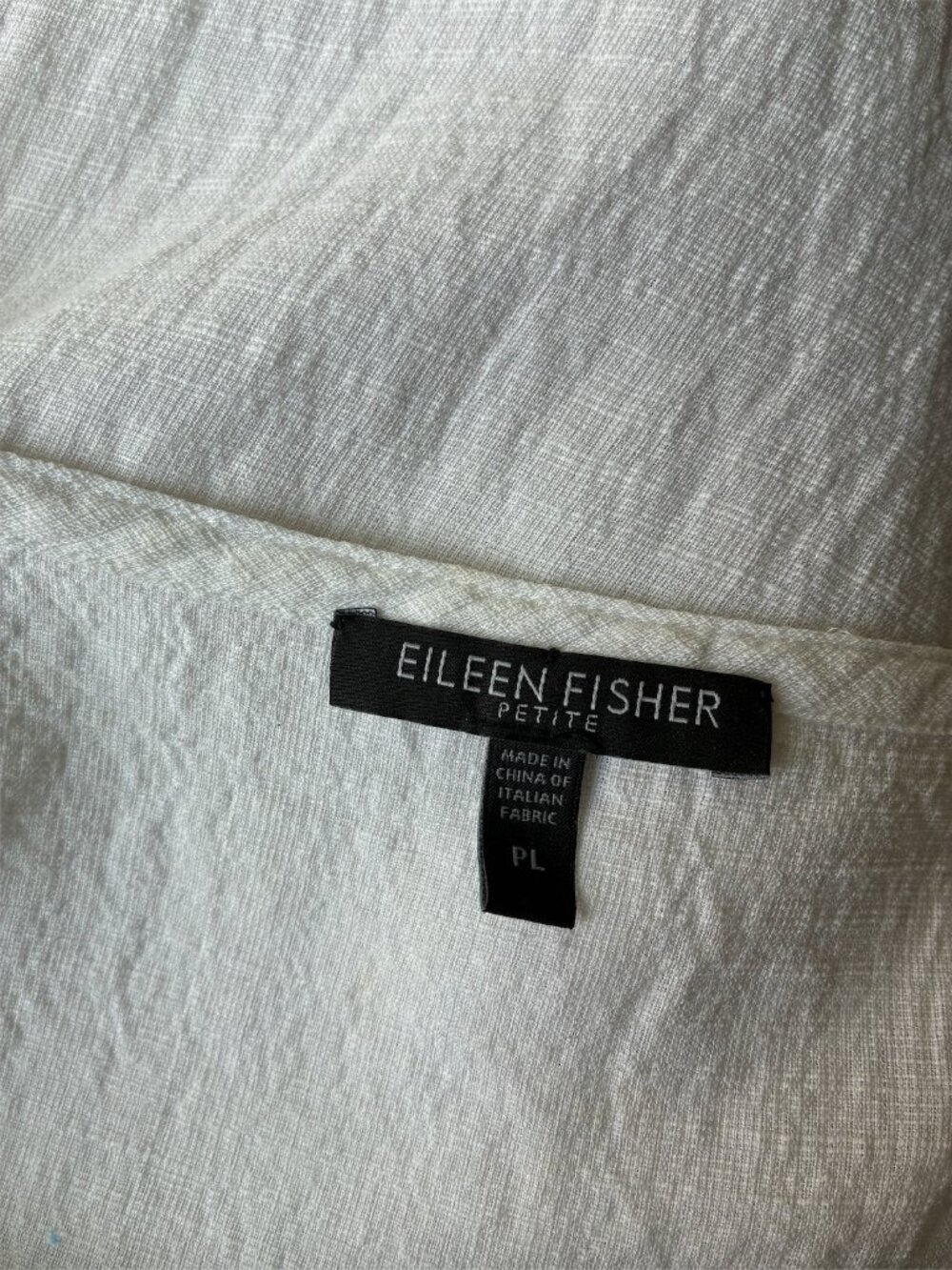 Eileen Fisher Petite White Linen-Blend Woven Sleeveless Shell - Size LP - Picture 2 of 8